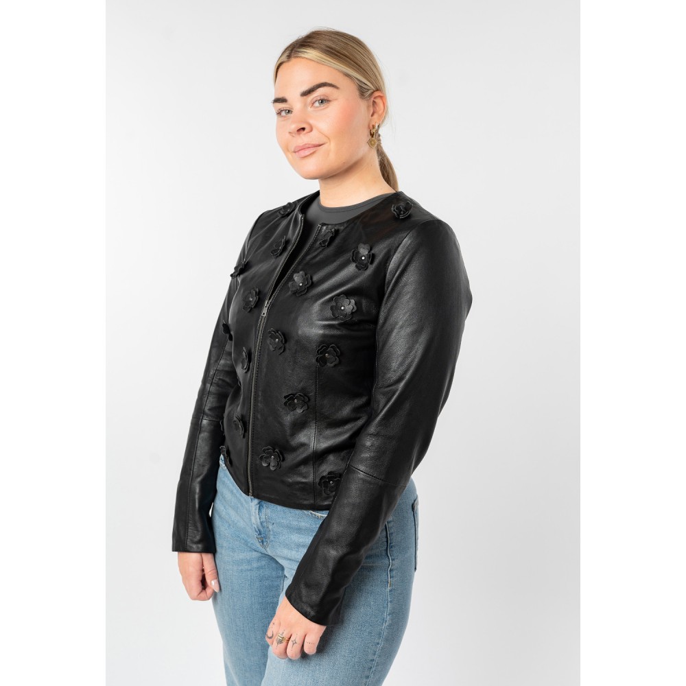 Geaca de Piele Dama Mauritius Neagra MWLefeu