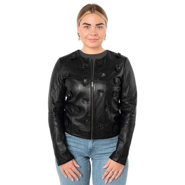 Geaca de Piele Dama Mauritius Neagra MWLefeu