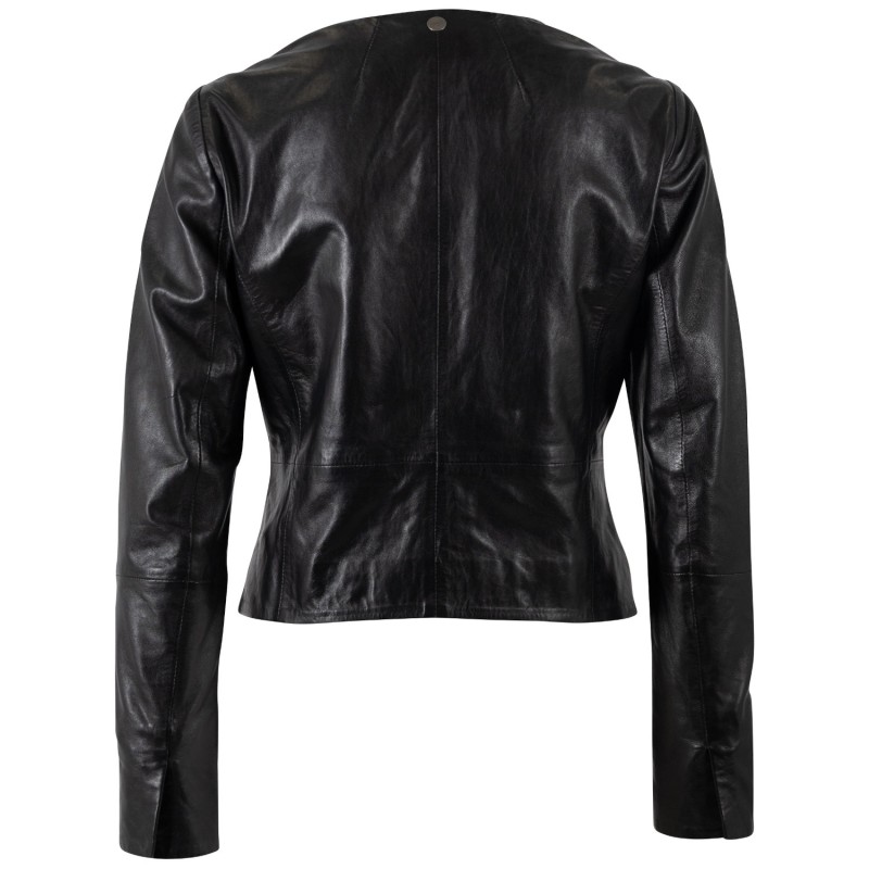 Geaca de Piele Dama Mauritius Neagra MWLefeu – Geci de Piele