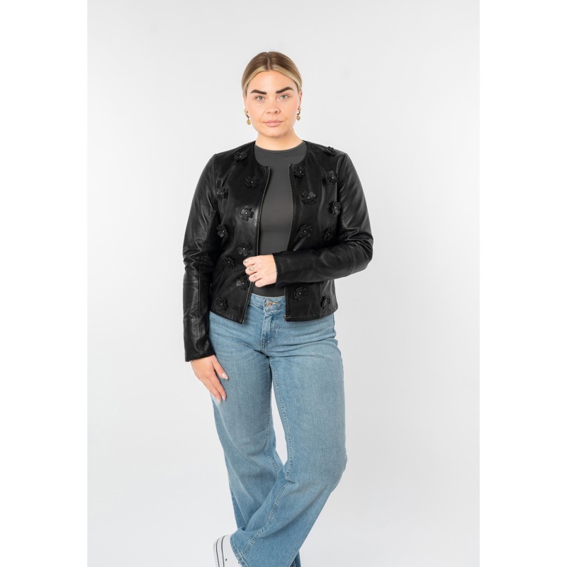 Geaca de Piele Dama Mauritius Neagra MWLefeu – Geci de Piele