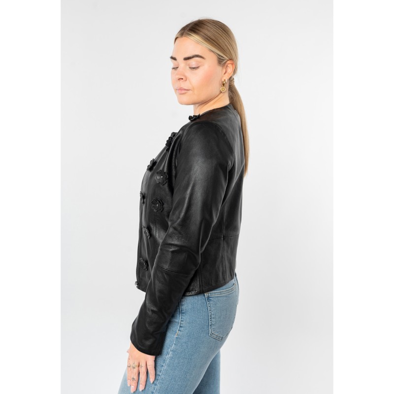 Geaca de Piele Dama Mauritius Neagra MWLefeu – Geci de Piele