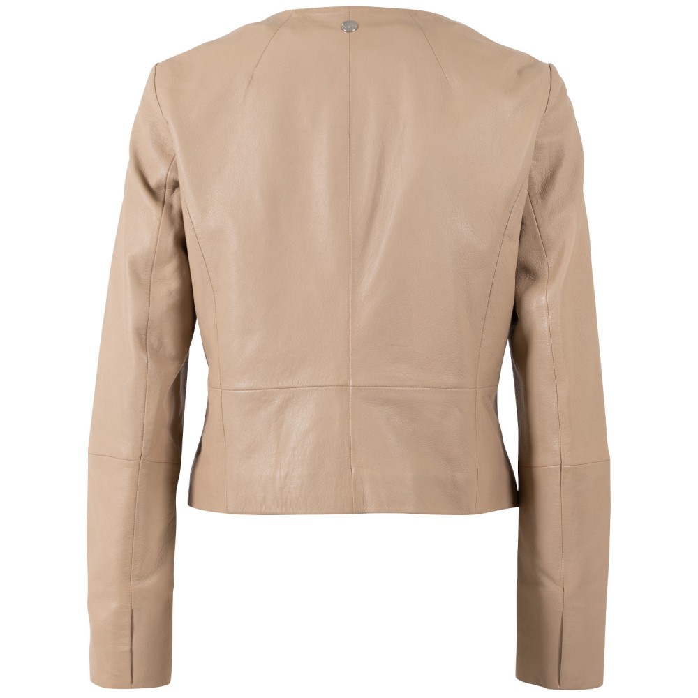 Geaca de Piele Dama Mauritius Bej Deschis MWLelia - readytowear