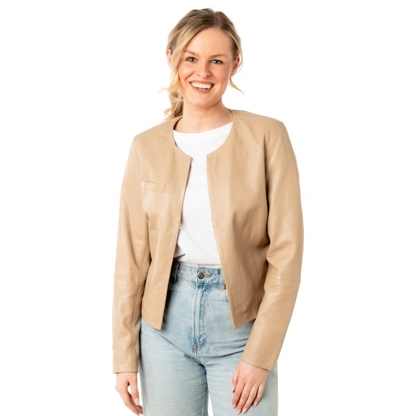 Geaca de Piele Dama Mauritius Bej Deschis MWLelia