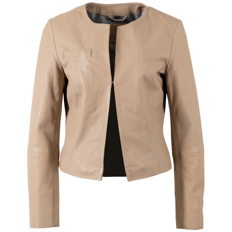 Geaca de Piele Dama Mauritius Bej Deschis MWLelia – Geci de Piele