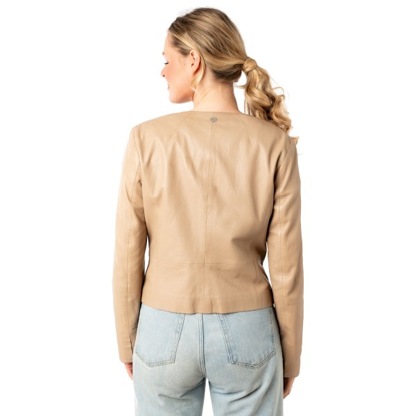 Geaca de Piele Dama Mauritius Bej Deschis MWLelia Geaca de Piele Dama Mauritius Bej Deschis MWLelia