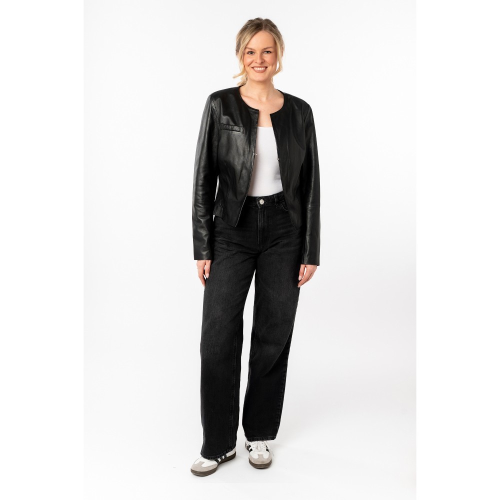 Geaca de Piele Dama Mauritius Neagra MWLelia - readytowear