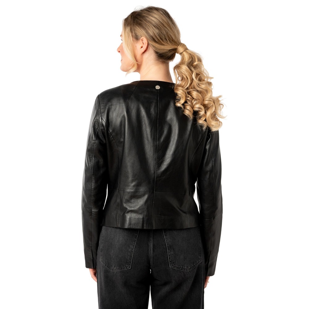 Geaca de Piele Dama Mauritius Neagra MWLelia - readytowear