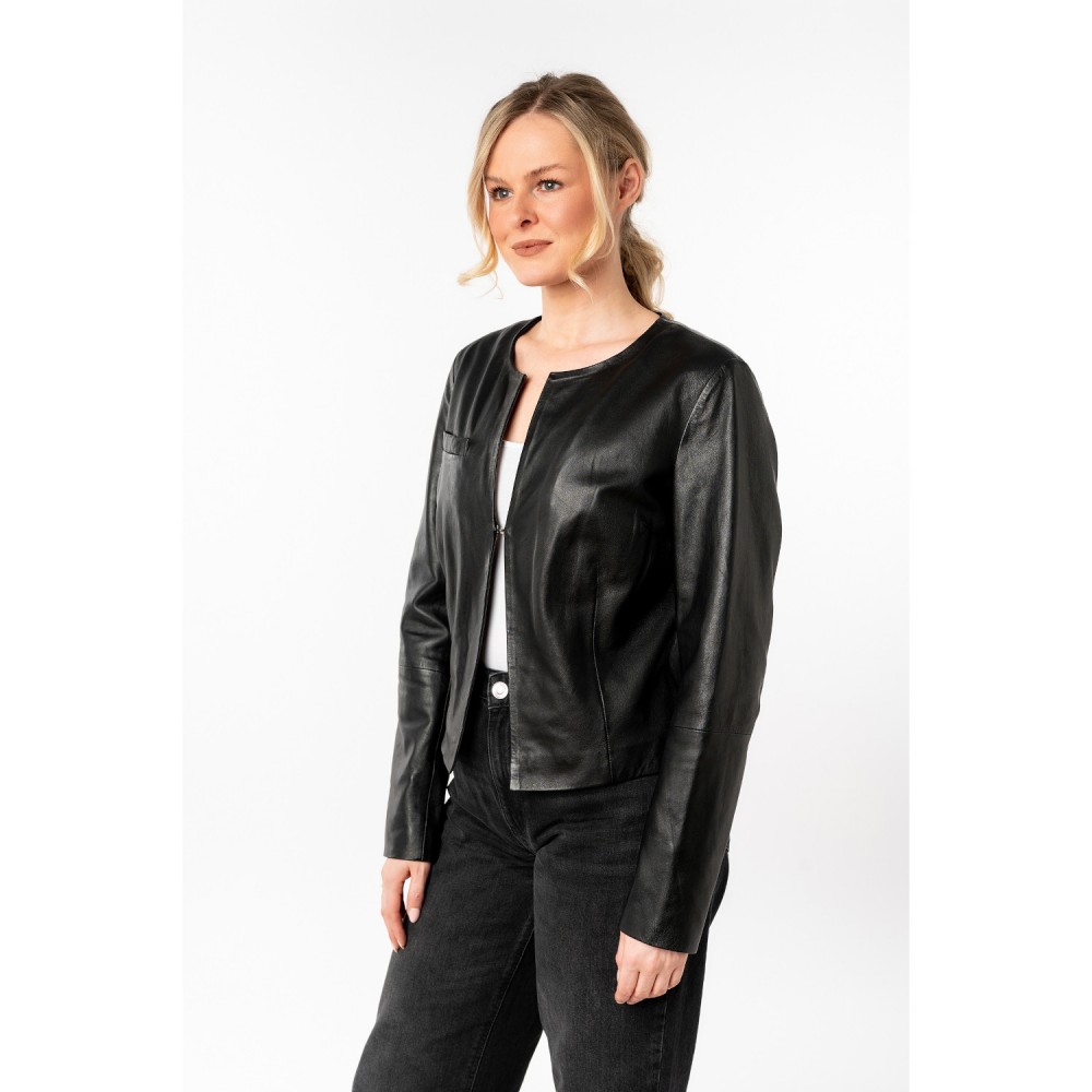 Geaca de Piele Dama Mauritius Neagra MWLelia - readytowear