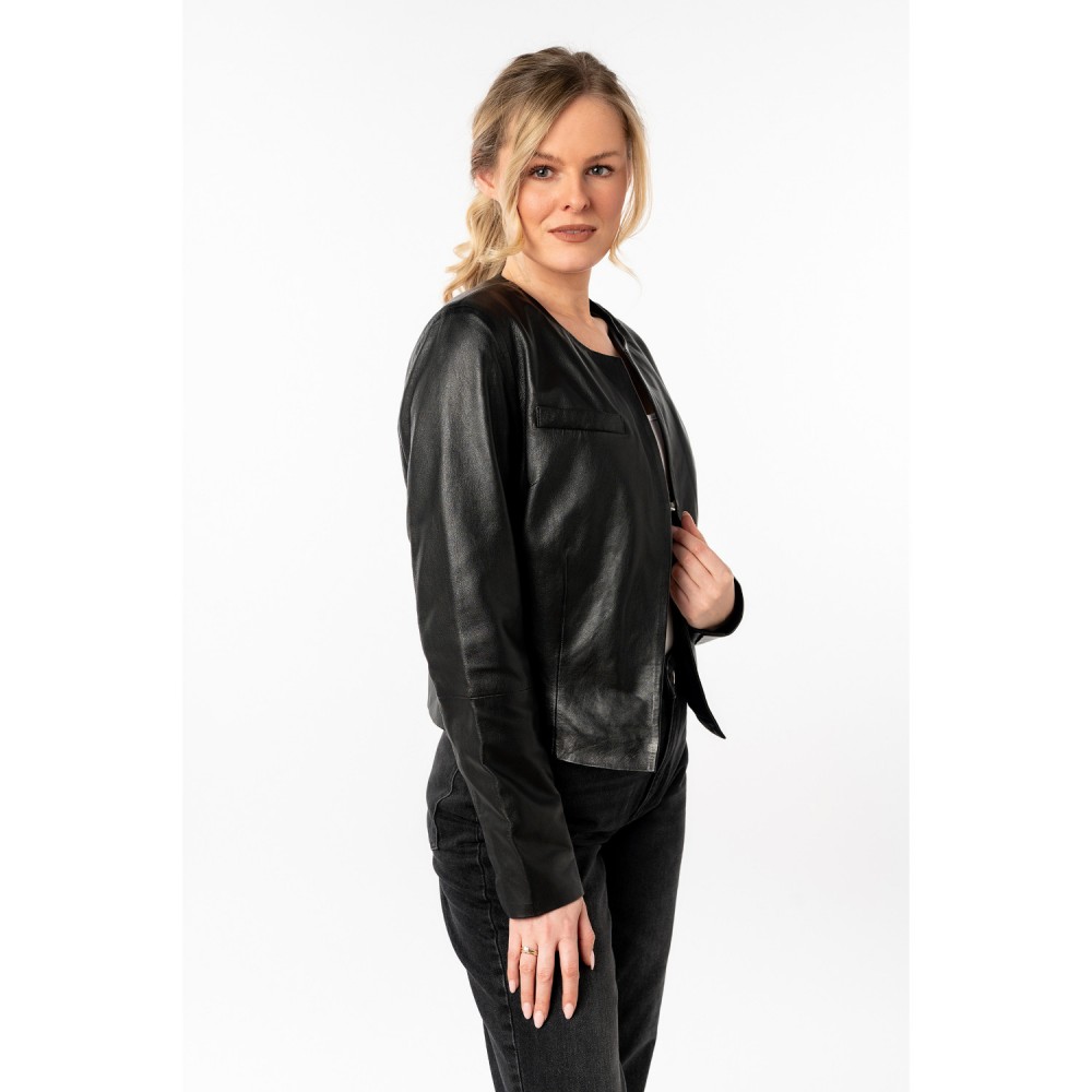 Geaca de Piele Dama Mauritius Neagra MWLelia - readytowear