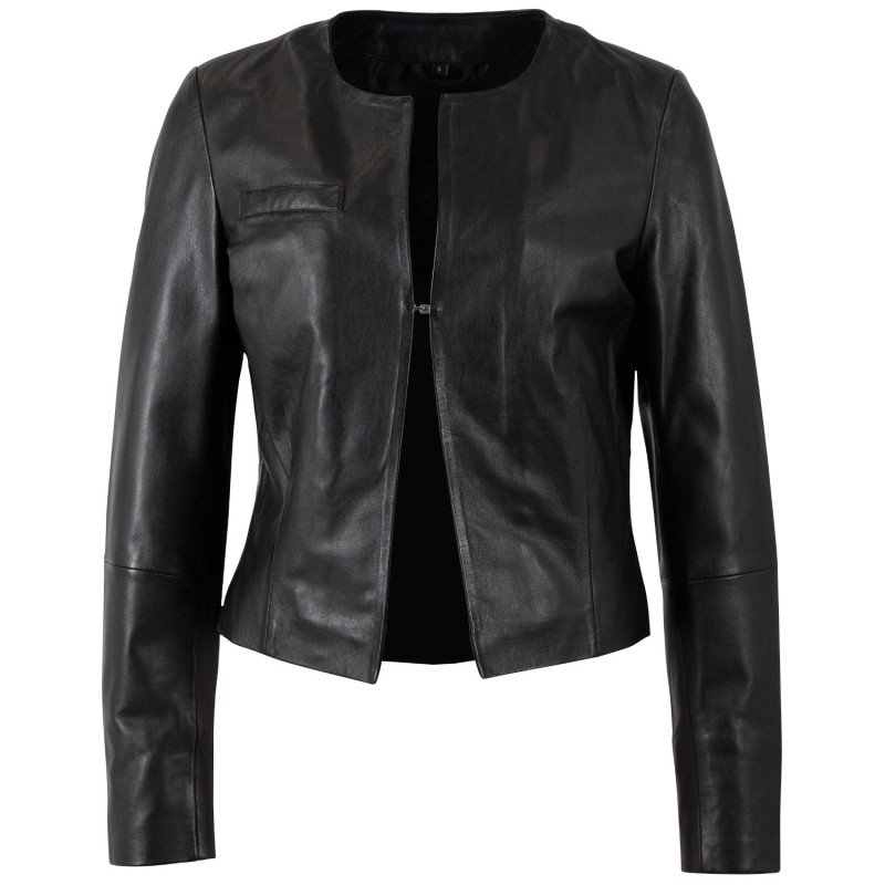 Geaca de Piele Dama Mauritius Neagra MWLelia – Geci de Piele