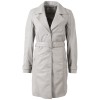 Geacă lungă de piele damă Mauritius MWLeoniz gri argintiu stil trench elegantă