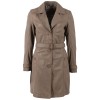 Mauritius MWLeoniz - Geacă Lungă de Piele Damă Maro - Stil Trench, Elegantă Geacă lungă de piele damă Mauritius MWLeoniz maro stil trench elegantă