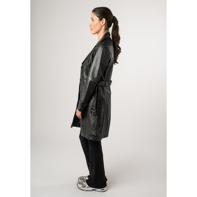 Geaca Lunga de Piele Dama Mauritius Neagra MWLeonne – Geci de Piele Geaca Lunga de Piele Dama Mauritius Neagra MWLeonne – Geci de Piele