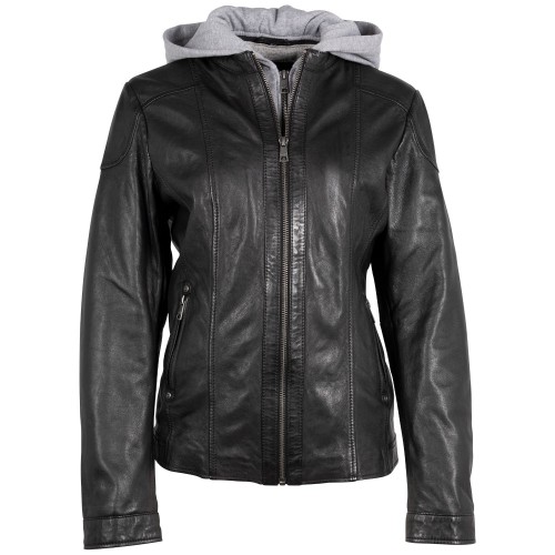 Geaca de Piele Dama Mauritius Neagra MWLezia