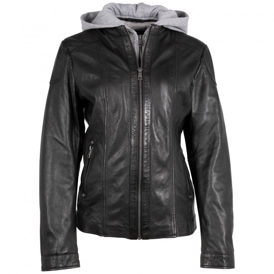 Geaca de Piele Dama Mauritius Neagra MWLezia