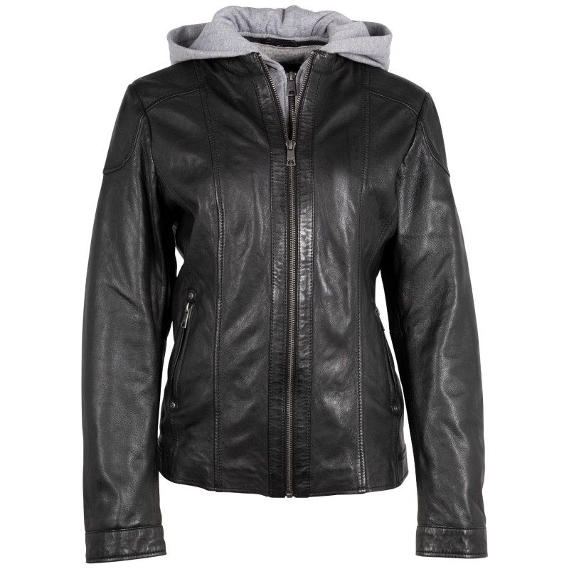 Geaca de Piele Dama Mauritius Neagra MWLezia – Geci de Piele