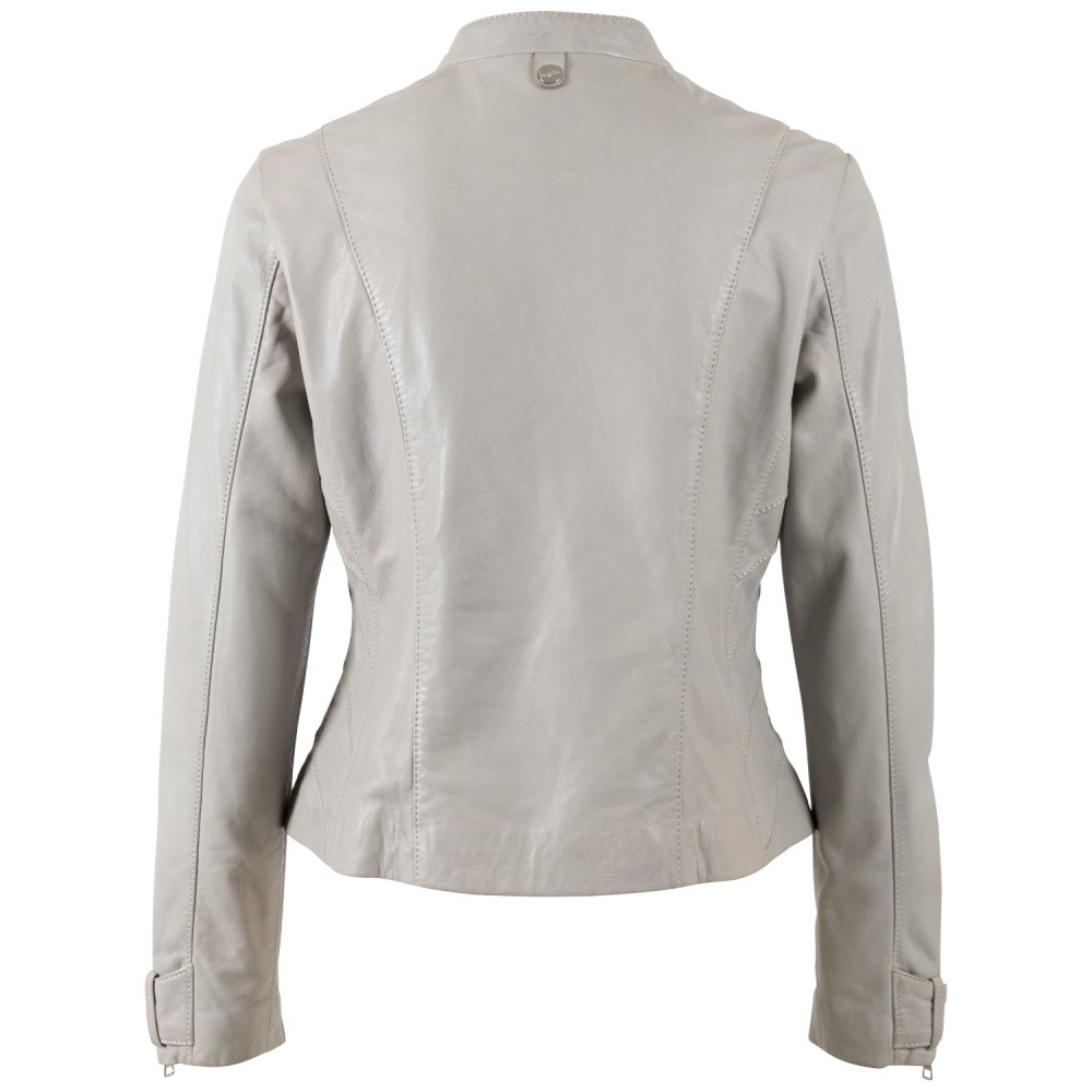 Geaca de Piele Dama Mauritius Gri Argintiu MWLiliana - readytowear