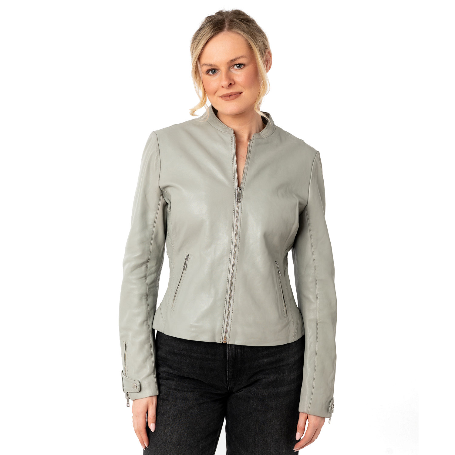 Geaca de Piele Dama Mauritius Gri Argintiu MWLiliana – Geci de Piele Geaca de Piele Dama Mauritius Gri Argintiu MWLiliana – Geci de Piele