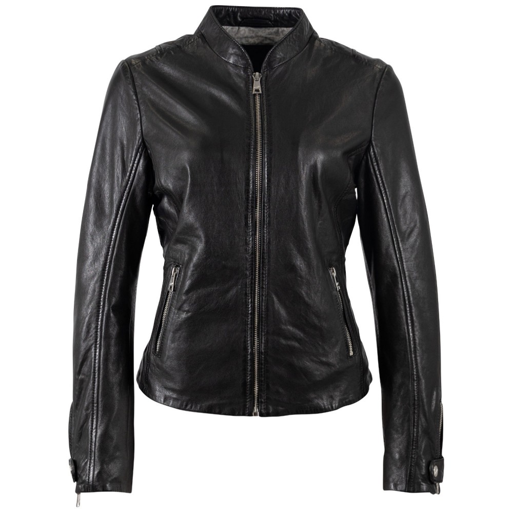 Geaca de Piele Dama Mauritius Neagra MWLiliana - readytowear