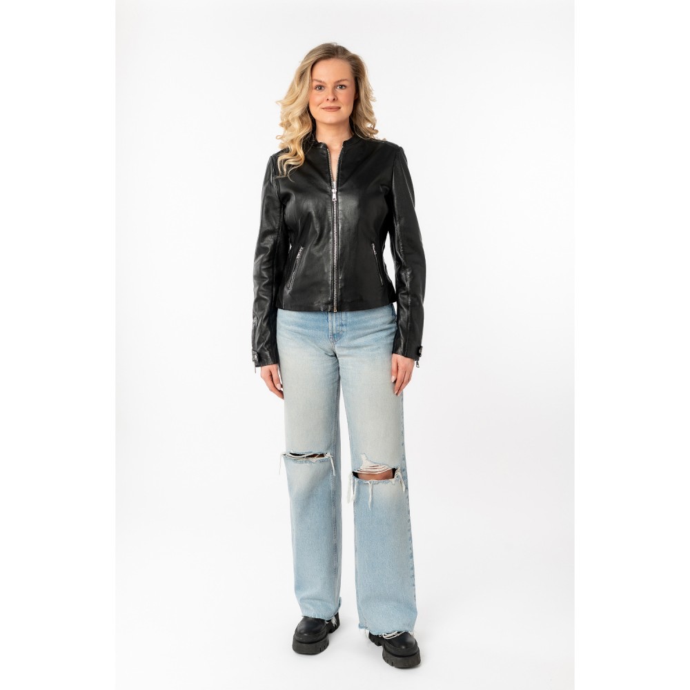 Geaca de Piele Dama Mauritius Neagra MWLiliana - readytowear