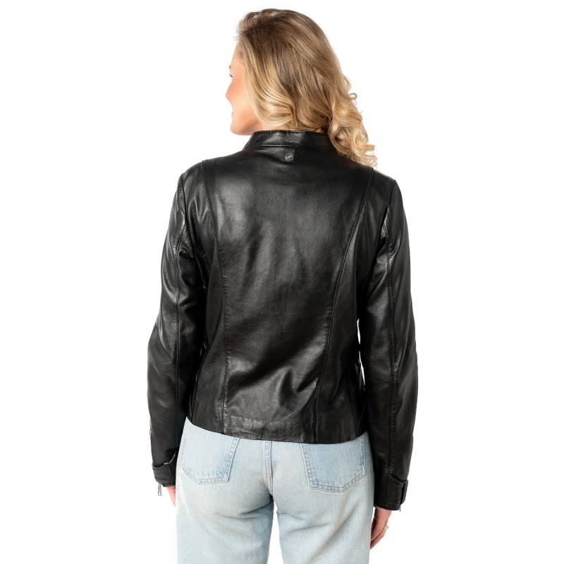 Geaca de Piele Dama Mauritius Neagra MWLiliana – Geci de Piele