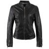Geacă de Piele Damă Mauritius MWLILIANA Neagră – Model Biker geaca piele dama mauritius neagra mwliliana guler stand up