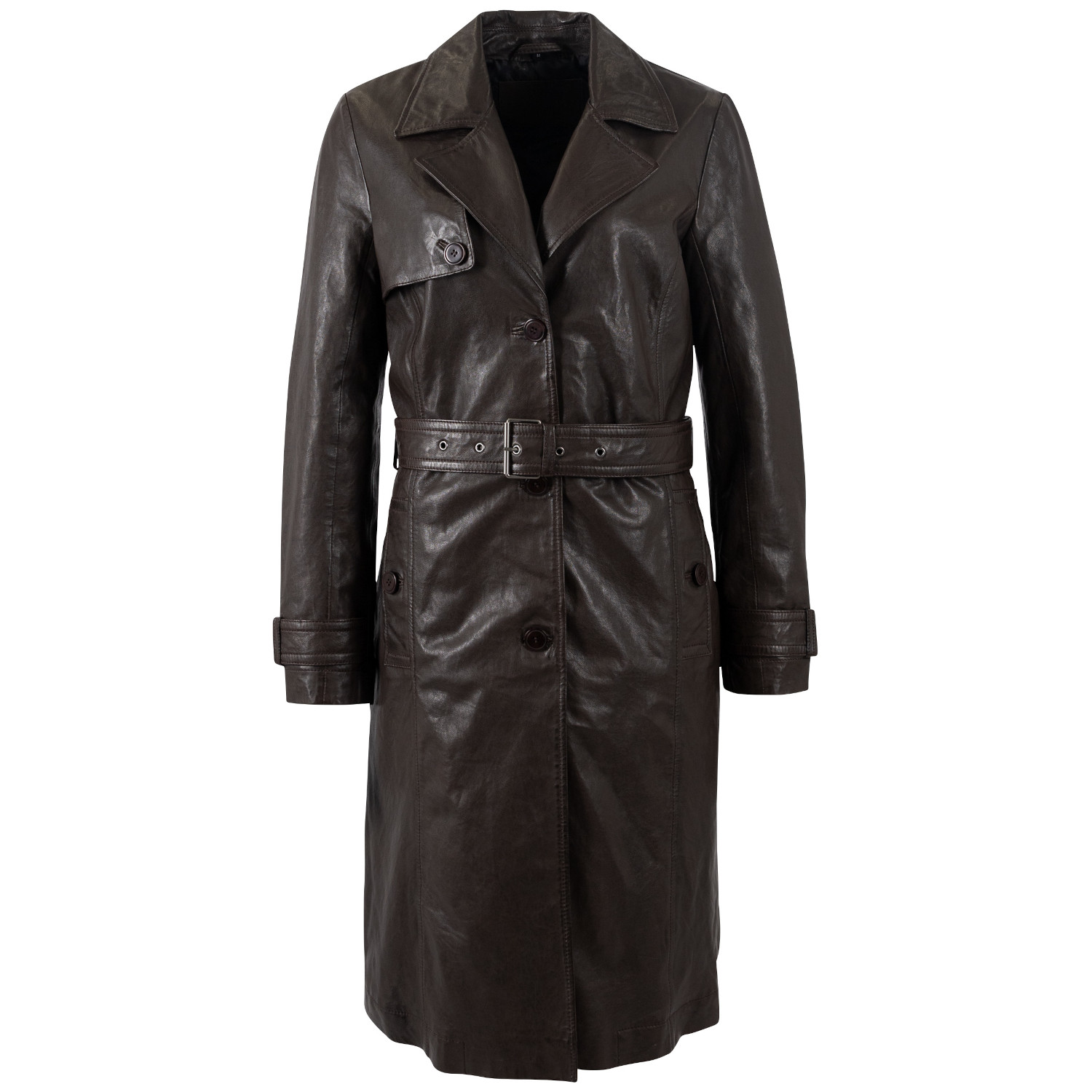 Geaca Lunga de Piele Dama Mauritius Maro Inchis MWLiya – Geci de Piele