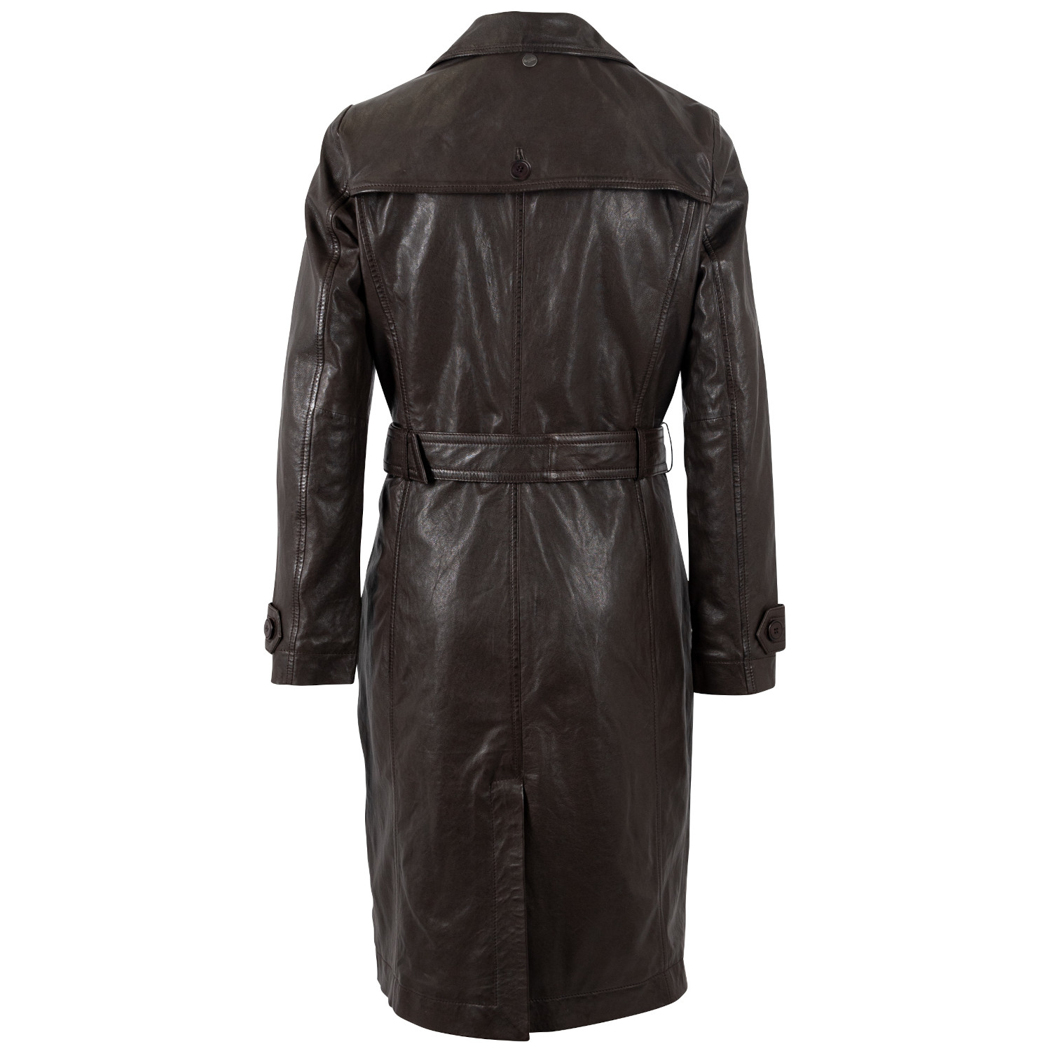 Geaca Lunga de Piele Dama Mauritius Maro Inchis MWLiya – Geci de Piele