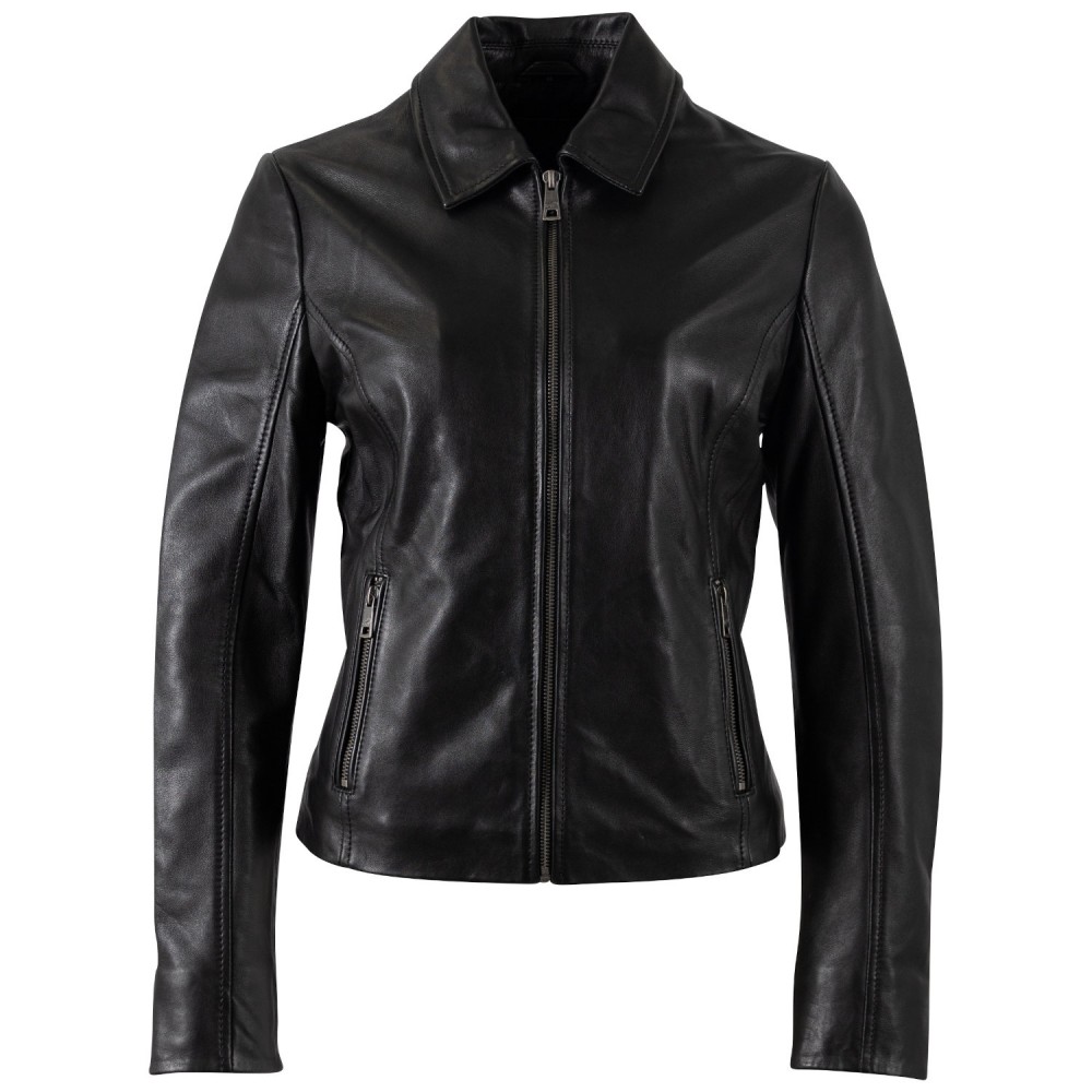 Geaca de Piele Dama Mauritius Neagra MWLoana