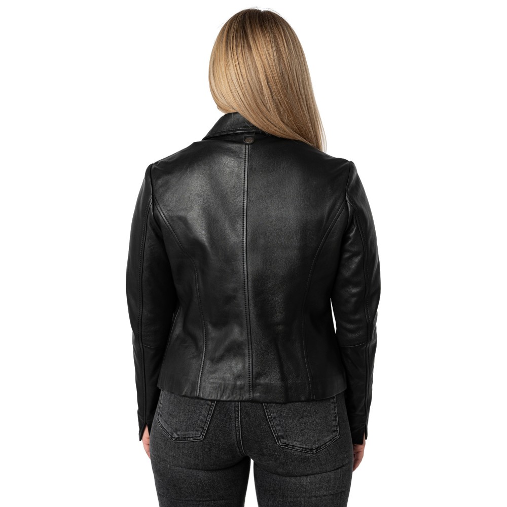 Geaca de Piele Dama Mauritius Neagra MWLoana Geaca de Piele Dama Mauritius Neagra MWLoana