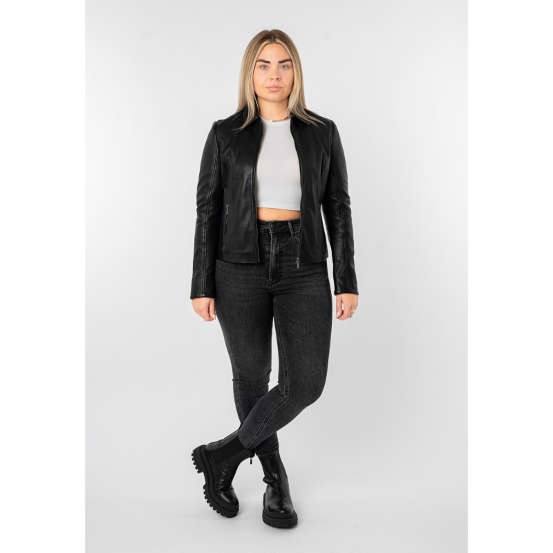 Geaca de Piele Dama Mauritius Neagra MWLoana – Geci de Piele