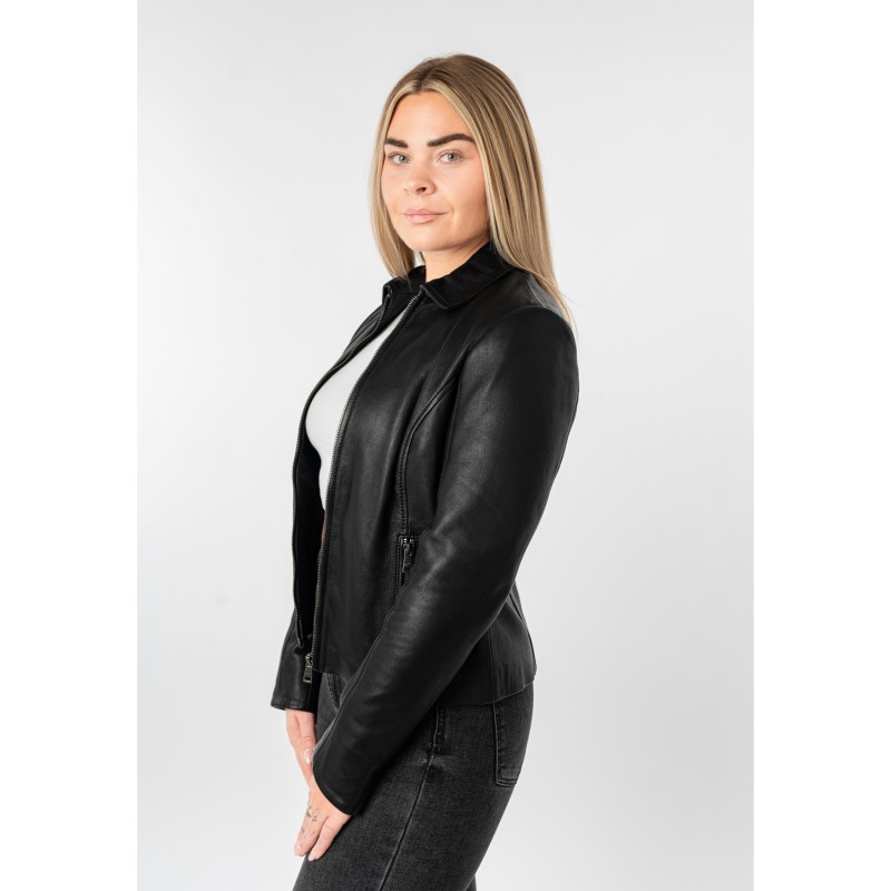 Geaca de Piele Dama Mauritius Neagra MWLoana – Geci de Piele