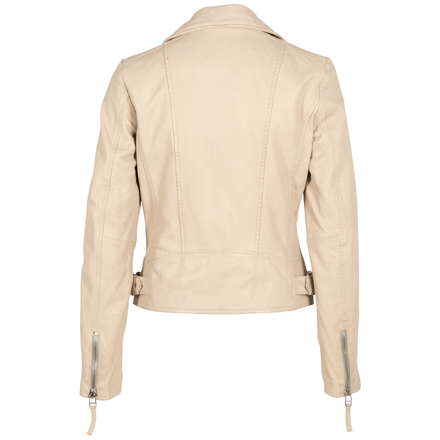 geaca piele naturala dama mauritius mwlouzia alb murdar off-white