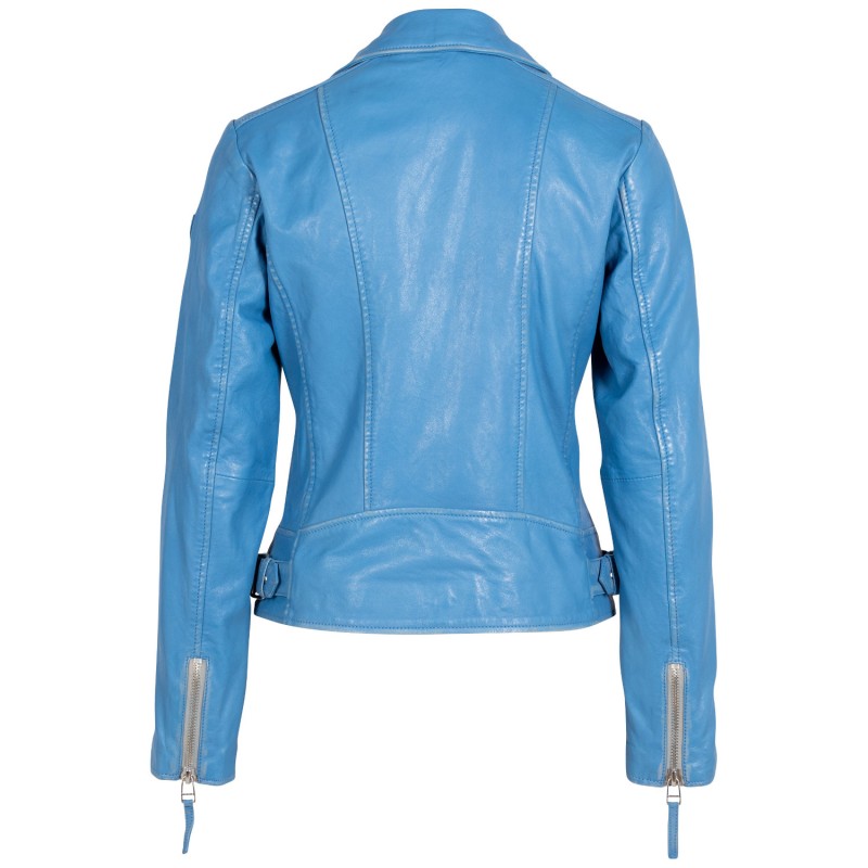 Geaca de Piele Dama Mauritius Albastra MWLouzia – Geci de Piele