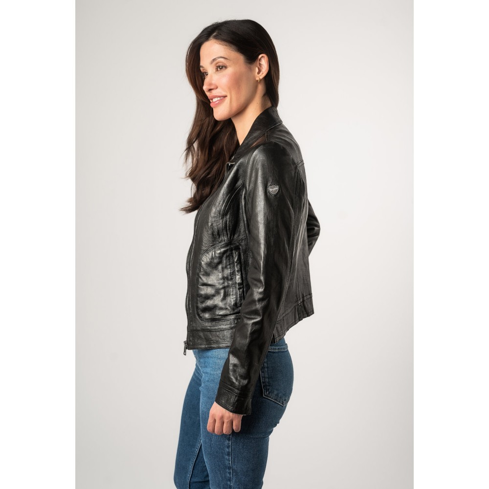 Geaca de Piele Dama Mauritius Neagra MWLusan - readytowear