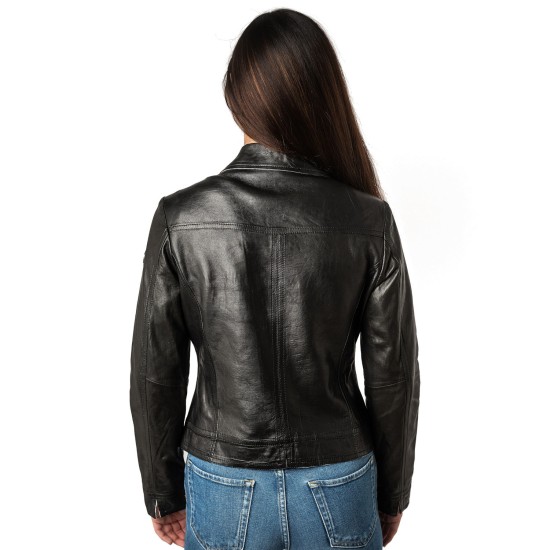 Geaca de Piele Dama Mauritius Neagra MWLusan