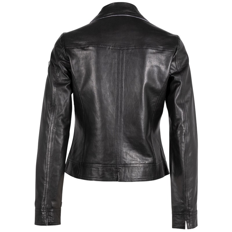 Geaca de Piele Dama Mauritius Neagra MWLusan – Black Friday