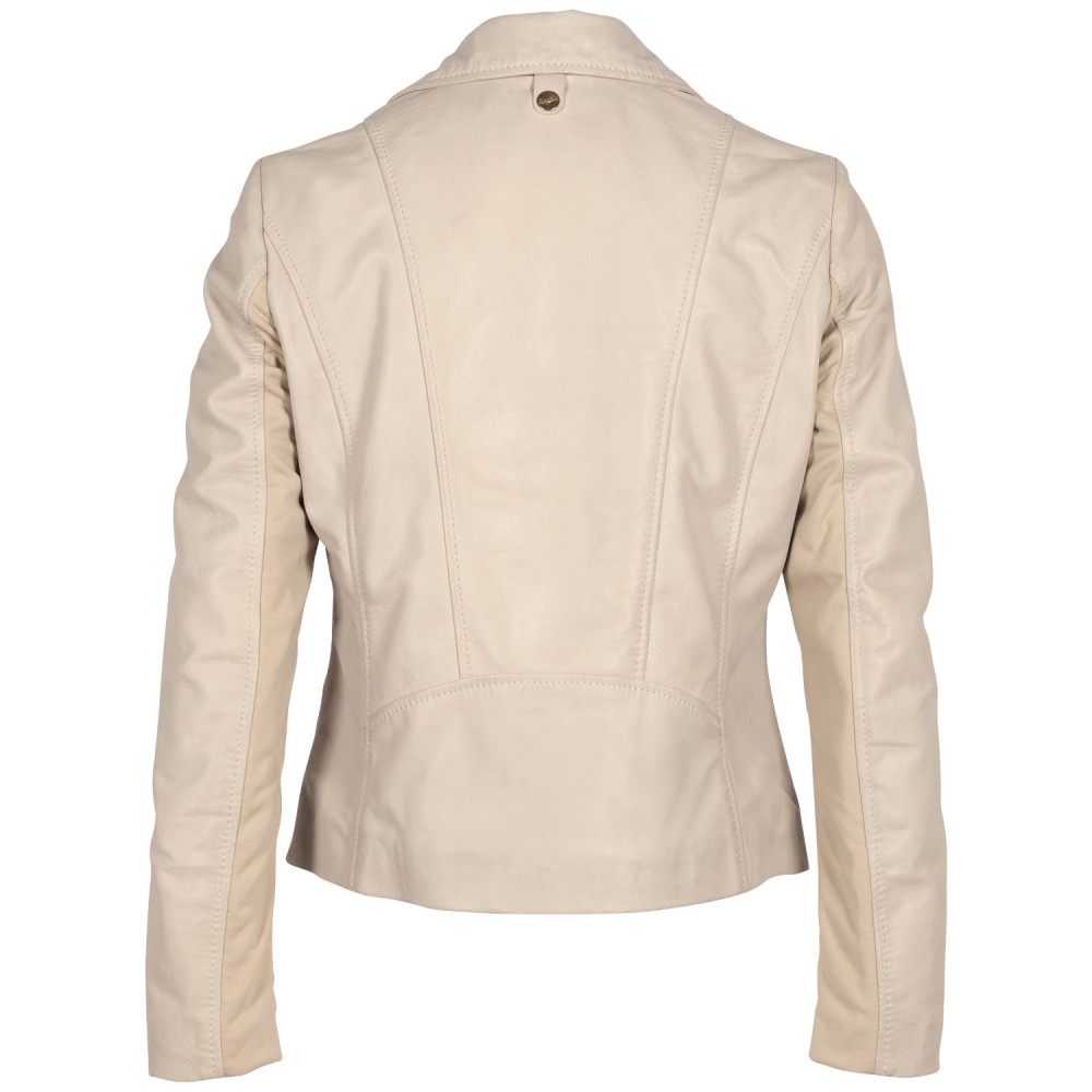 Geaca de Piele Dama Mauritius Alb Ivoriu MWLylli - readytowear