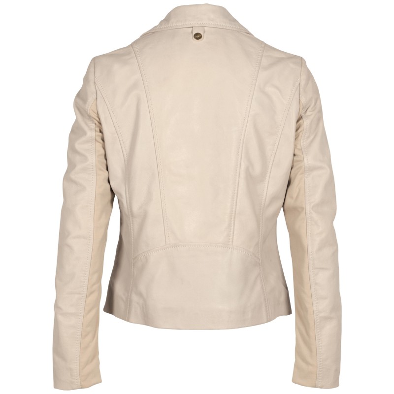 Geaca de Piele Dama Mauritius Alb Ivoriu MWLylli – Geci de Piele