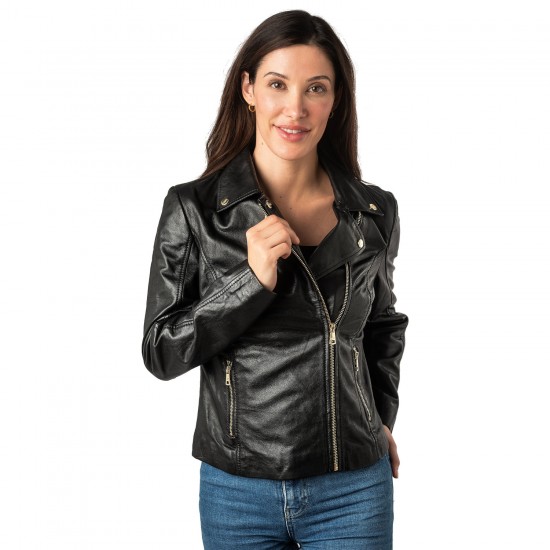 Geaca de Piele Dama Mauritius Neagra MWLylli
