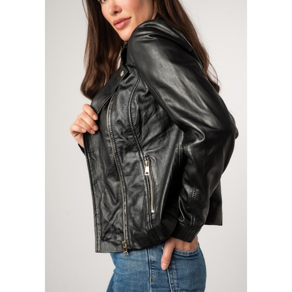 Geaca de Piele Dama Mauritius Neagra MWLylli - readytowear