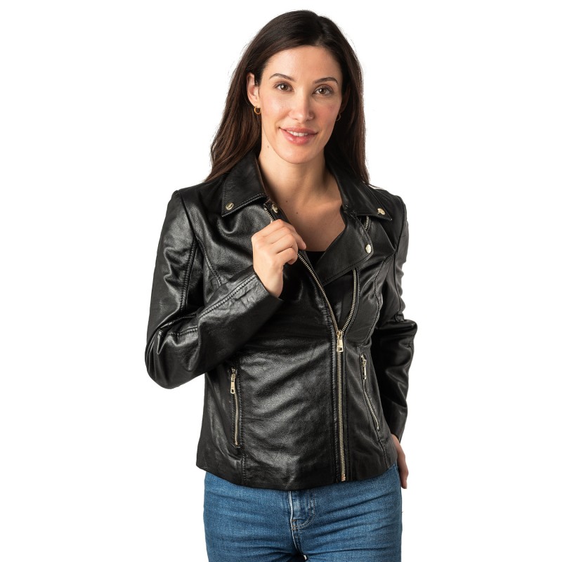 Geaca de Piele Dama Mauritius Neagra MWLylli – Geci de Piele