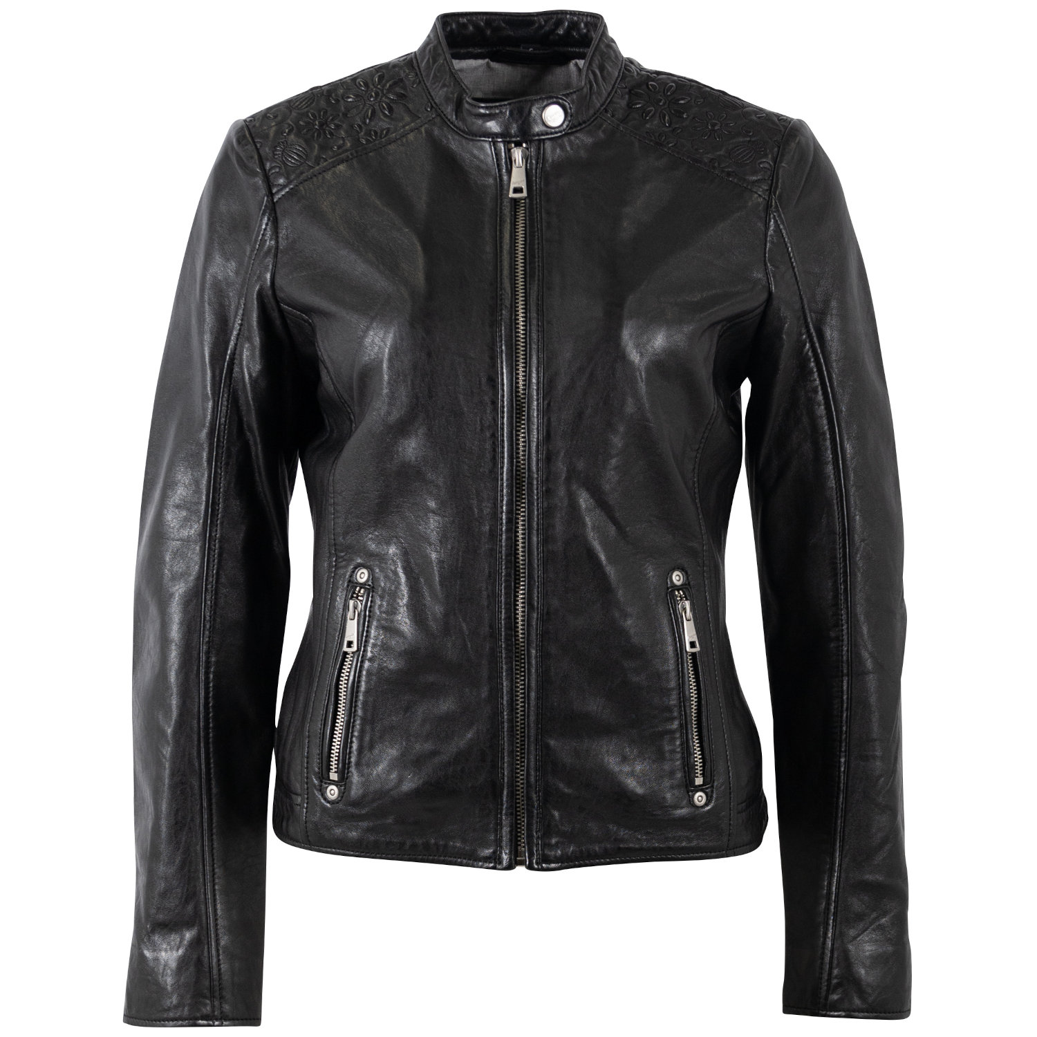 Geaca de Piele Dama Mauritius Neagra MWMabou – Geci de Piele