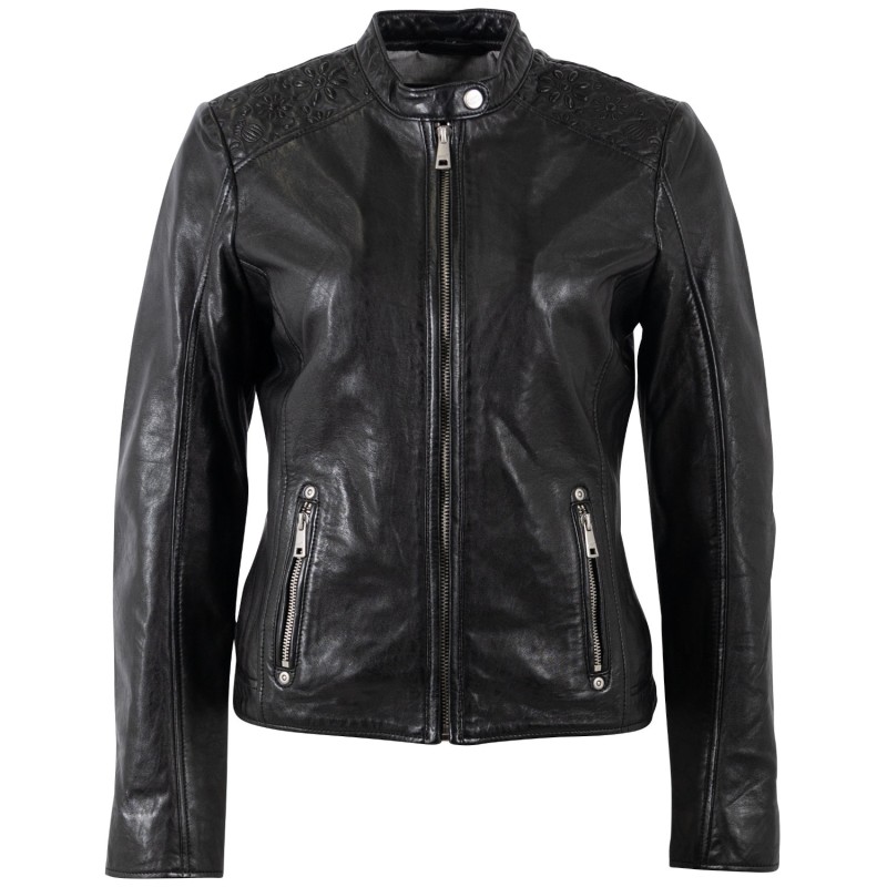 Geaca de Piele Dama Mauritius Neagra MWMabou – Geci de Piele