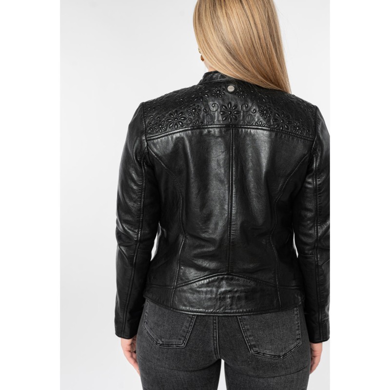 Geaca de Piele Dama Mauritius Neagra MWMabou – Geci de Piele