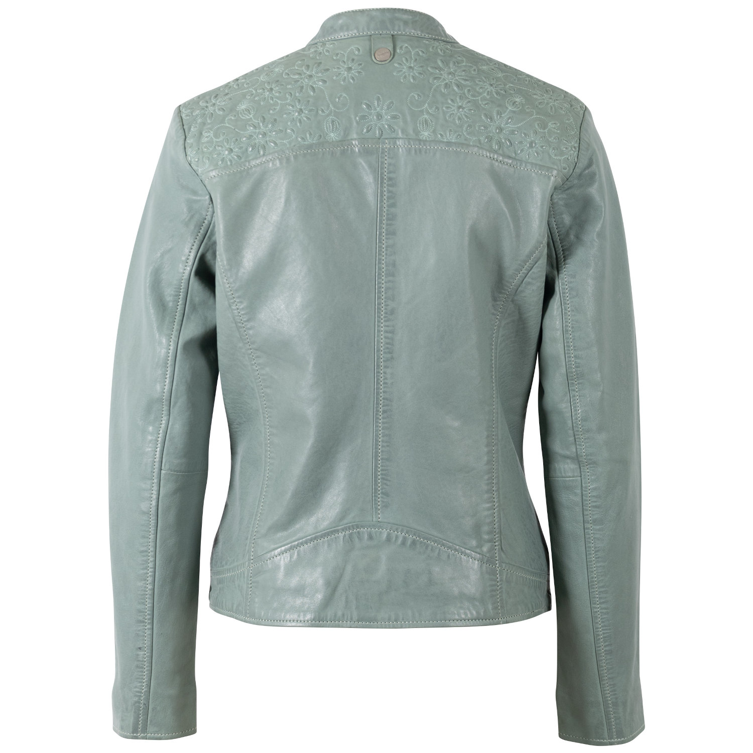 Geaca de Piele Dama Mauritius Verde Prafuit MWMabou – Geci de Piele