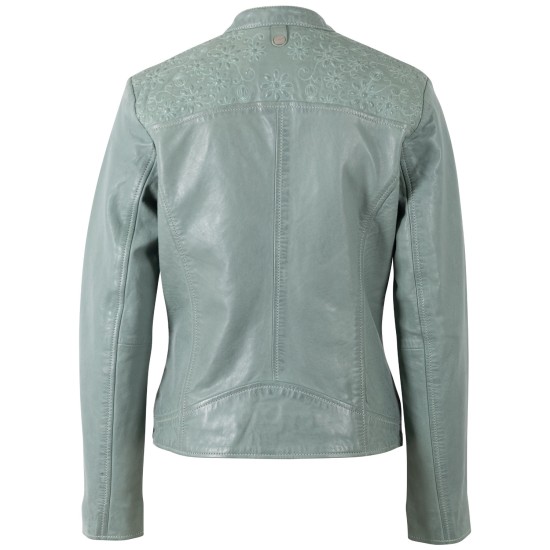 Geaca de Piele Dama Mauritius Verde Prafuit MWMabou Geaca de Piele Dama Mauritius Verde Prafuit MWMabou