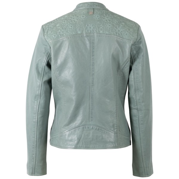 Geaca de Piele Dama Mauritius Verde Prafuit MWMabou