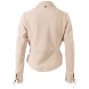 Cămașă de piele damă bej Mauritius MWMahali croială regular fit cu buzunare pe piept
