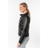 Geaca Piele Mauritius MWMair - Model Negru Minimalist geaca piele dama mauritius neagra mwmair slim fit insertii elastice laterale guler stand-up